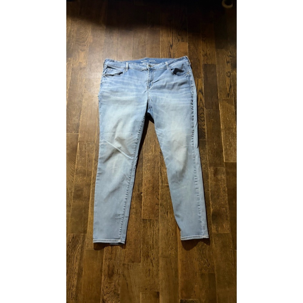 Women's Old Navy Rockstar Light Wash Mid Rise Skinny Jeans Sz 18